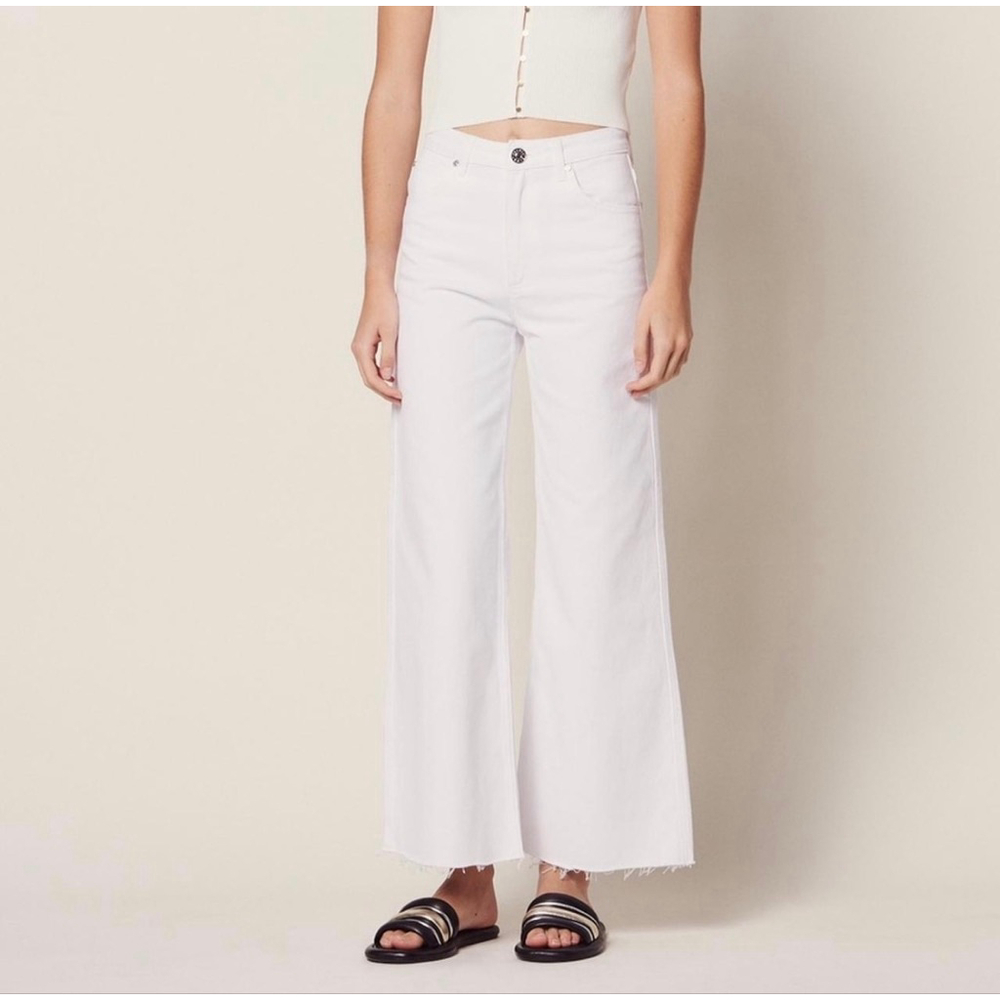 Oat NY High Rise Greer Wide Leg Raw Hem Jeans